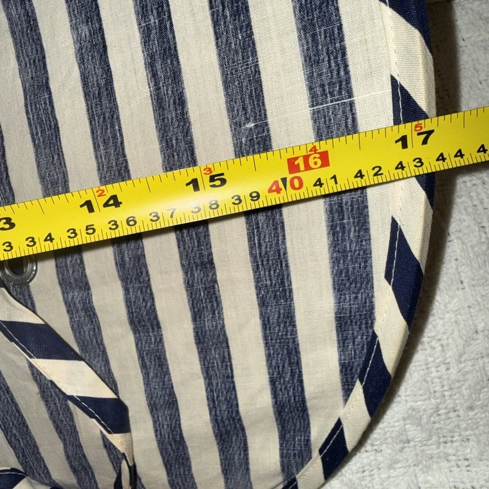 Vintage Wonderful Hat Women's Blue White Wide Brim Sun Beach Fold Up Pouch Read